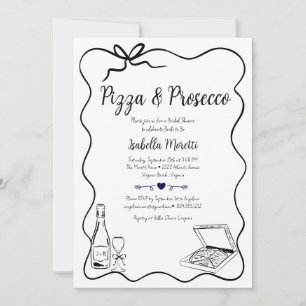 Pizza und Prosecco Bridal Dusche Einladung