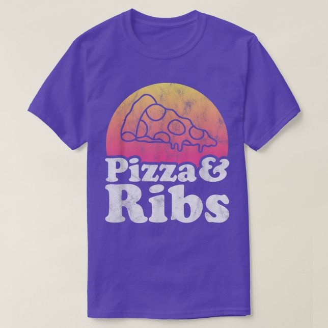 Pizza und Ribs  T-Shirt (Design vorne)