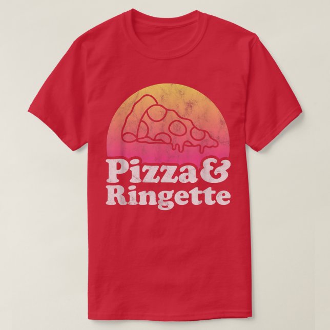 Pizza und Ringette  T-Shirt (Design vorne)