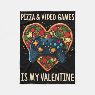 Pizza und Videospiele sind mein Valentinstag-Gamer Fleecedecke