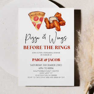 Pizza und Wings Before Rings Probe Dinner Einladung