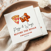 Pizza und Wings vor dem Probedinner der Wings