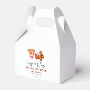 Pizza und Wings vor den Ringen Paarschwangerschaft Geschenkschachtel