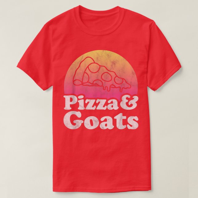 Pizza und Ziegen oder Ziege T-Shirt (Design vorne)