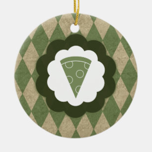 Pizza Vintag Keramik Ornament