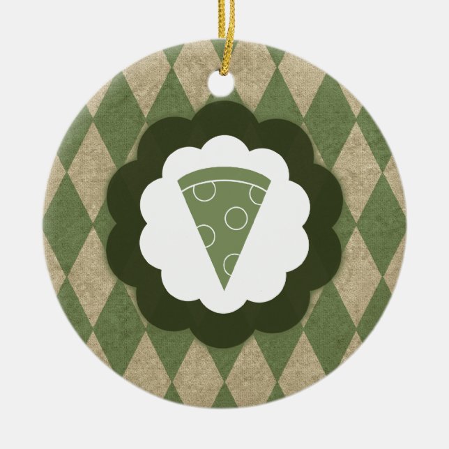 Pizza Vintag Keramik Ornament (Vorne)