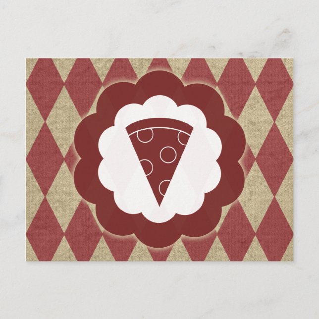 Pizza Vintag Postkarte (Vorderseite)