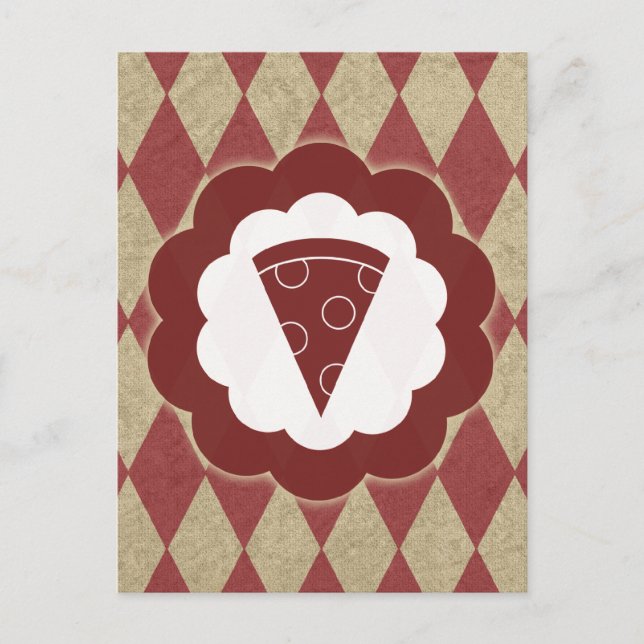 Pizza Vintag Postkarte (Vorderseite)