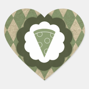 Pizza Vintage Herz-Aufkleber