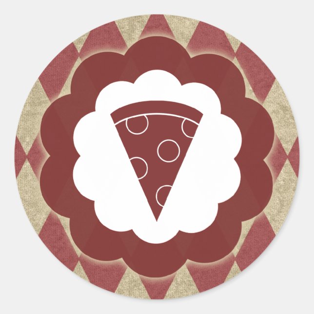 Pizza Vintage Runder Aufkleber (Vorderseite)
