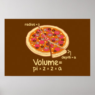 Pizza Volume Mathematische Formel = Pi*z*z*a Poster