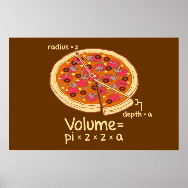 Pizza Volume Mathematische Formel = Pi*z*z*a Poster (Vorne)