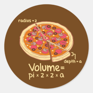 Pizza-Volumen mathematische Formel = Pi*z*z*a Runder Aufkleber