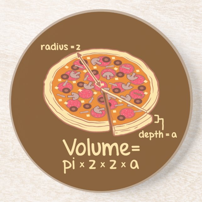 Pizza-Volumen mathematische Formel = Pi*z*z*a Sandstein Untersetzer (Vorne)