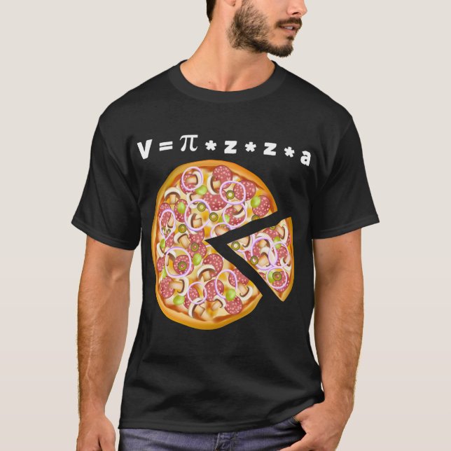 Pizza Volumengleichung Math Lover T-Shirt (Vorderseite)