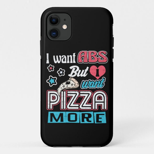 Pizza vs Abs - Bulking Diet - Funny Carbs Novelty Case-Mate iPhone Hülle (Rückseite)