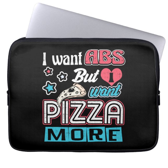 Pizza vs Abs - Bulking Diet - Funny Carbs Novelty Laptopschutzhülle (Vorderseite)