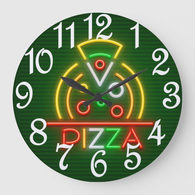 Pizza Wall Clock Große Wanduhr (Vorderseite)