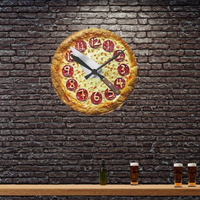 Pizza-Wanduhr Runde Wanduhr (Von Creator hochgeladen)