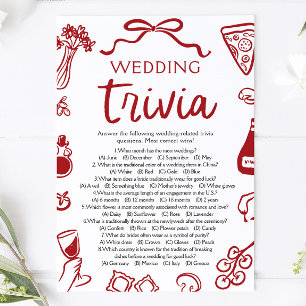Pizza Wedding Trivia Brautparty Game Einladung