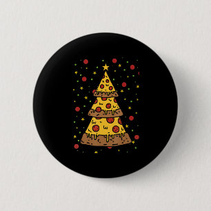 Pizza Weihnachtsbaum Lichter Weihnachtsmänner Button