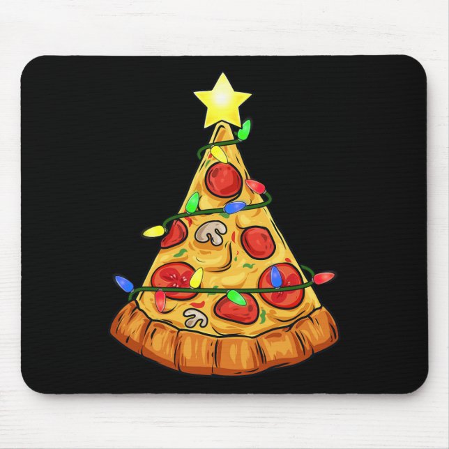Pizza Weihnachtsbaum Lights Fun Boys Kinder Weihna Mousepad (Vorne)