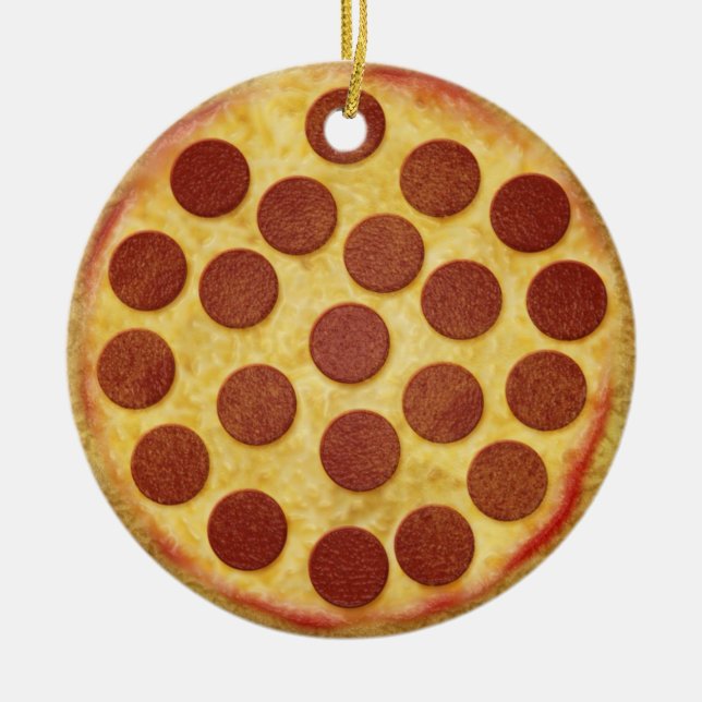 Pizza-Weihnachtsbaum-Verzierung Keramik Ornament (Vorne)