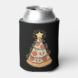 Pizza Weihnachtsbaum Xmas Lichter Festtagszeit Dosenkühler