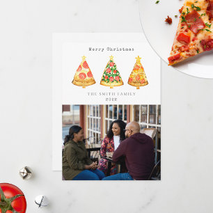 Pizza Weihnachtsfamilienfoto Feiertagskarte