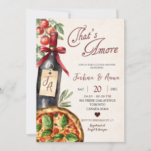Pizza Wein Das ist Liebe Brautparty Einladung
