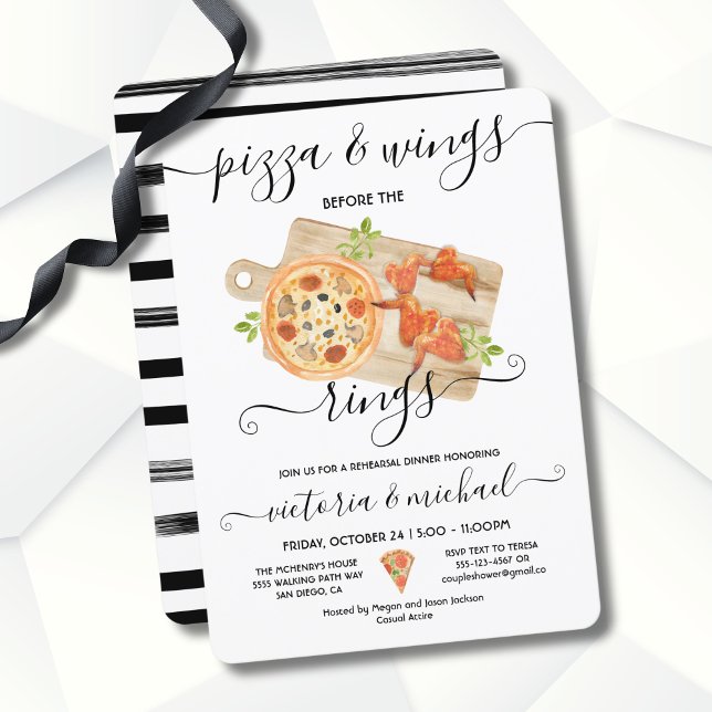 Pizza & Wings vor dem Ringen Probe Dinner Einladung (Von Creator hochgeladen)