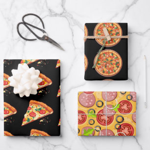 Pizza Wrapping Paper   3 Blätter   3 Designs schwa