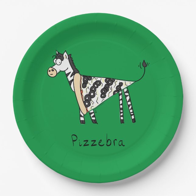 Pizza Zebra Niedlich Kids Animal Pappteller (Vorderseite)