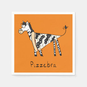 Pizza Zebra Niedlich Kids Cartoon Serviette