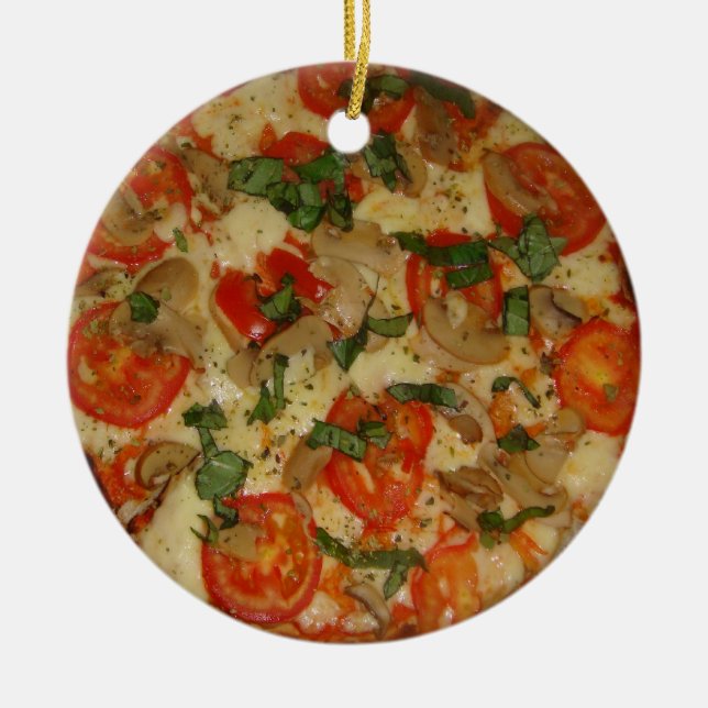 Pizza-Zeit! Keramik Ornament (Vorne)