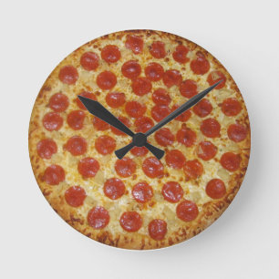 Pizza-Zeit-Pizza-Uhr Runde Wanduhr