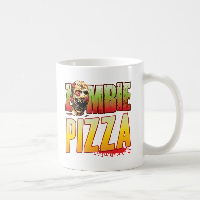 Pizza-Zombie-Kopf Kaffeetasse (Rechts)