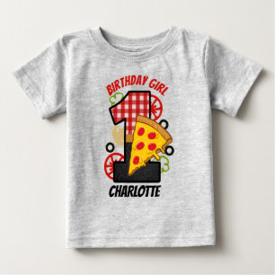 Pizza zum ersten Geburtstag Mädchen-Shirt Baby T-shirt
