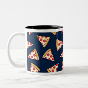 Pizzaausschnitt auf der Marine Zweifarbige Tasse
