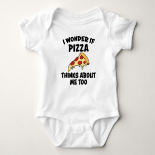 Pizzaausschnitt aus Pizzeria Sprichwort Fast Food Baby Strampler