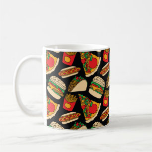 Pizzaburger Hotdog Pommes frites Tacos Kaffeetasse