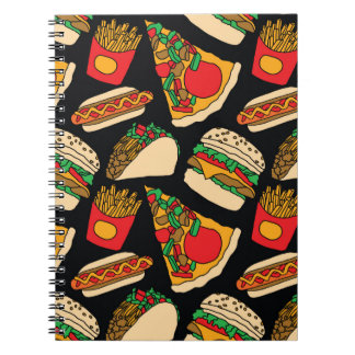 Pizzaburger Hotdog Pommes frites Tacos Notizblock
