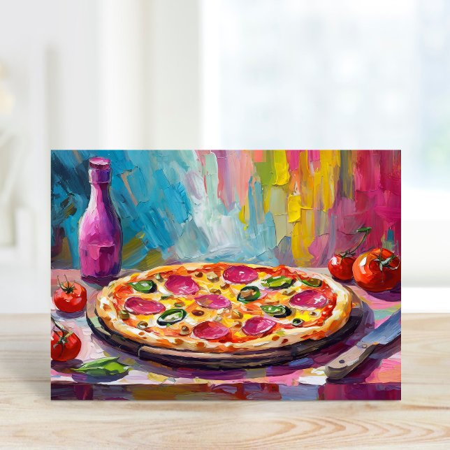 Pizzafarben Moderne Abstrakte Kunst Karte (Von Creator hochgeladen)
