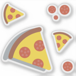 Pizzakäse und Pepperonis Spaß Kind Retro Set Aufkleber