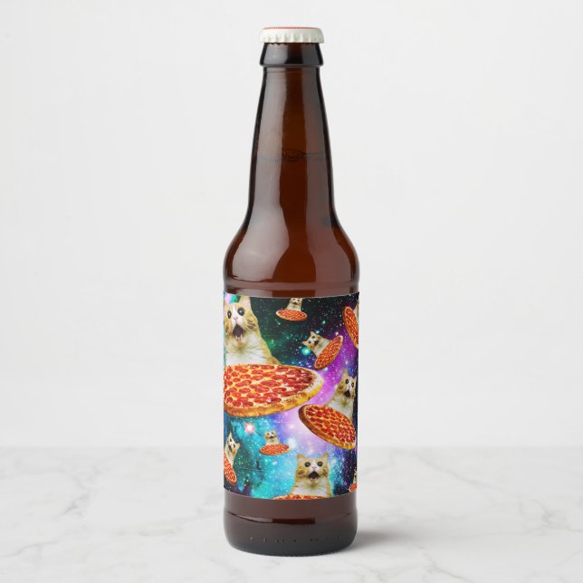 Pizzakatze Bierflaschenetikett (Vorderseite)