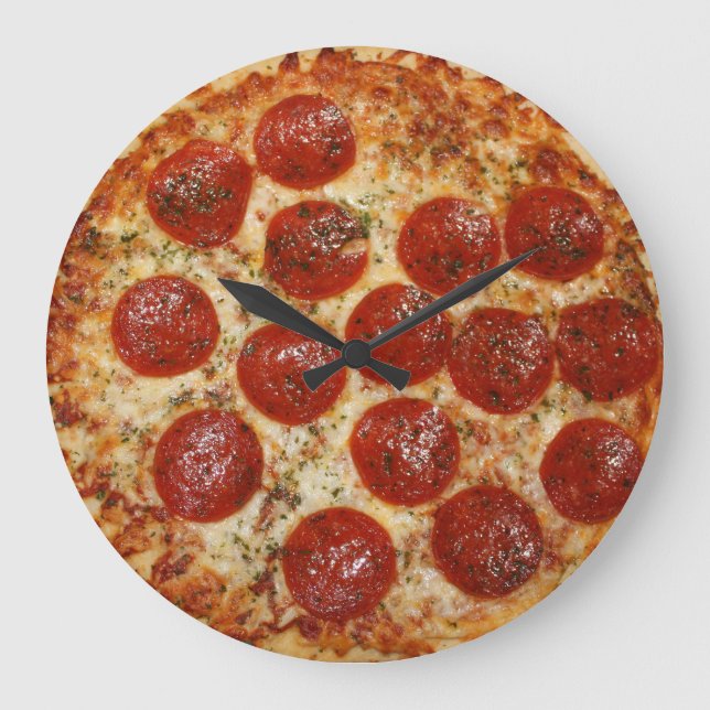 Pizzakuhr Große Wanduhr (Vorderseite)