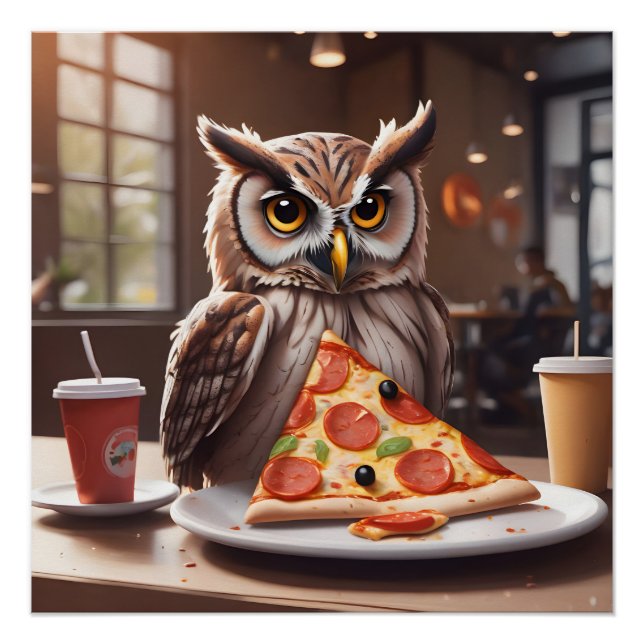 Pizzaliebende Schüssel im Café Poster (Vorderseite)