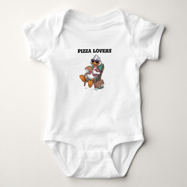 Pizzaliebhaber Baby Strampler (Vorderseite)