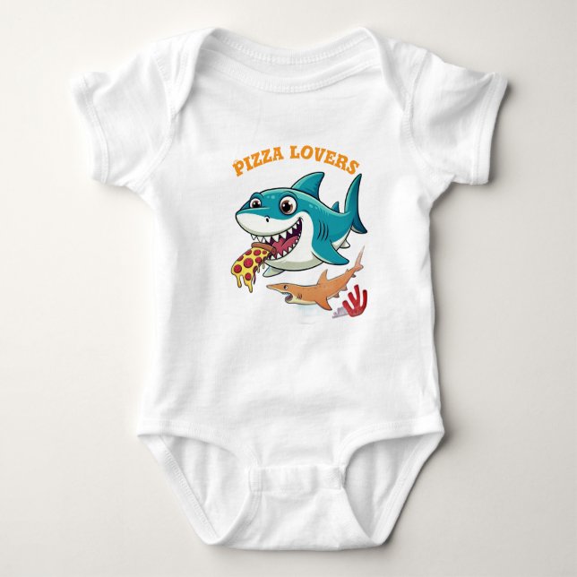 Pizzaliebhaber Baby Strampler (Vorderseite)