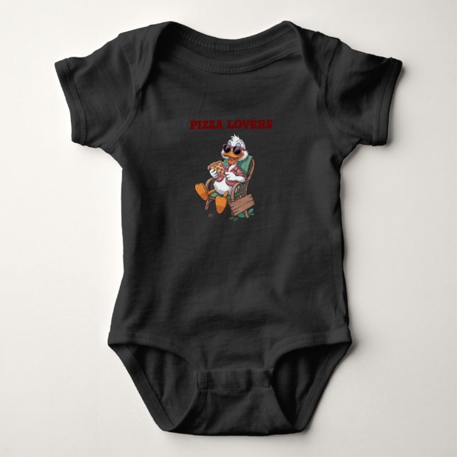 Pizzaliebhaber Baby Strampler (Vorderseite)